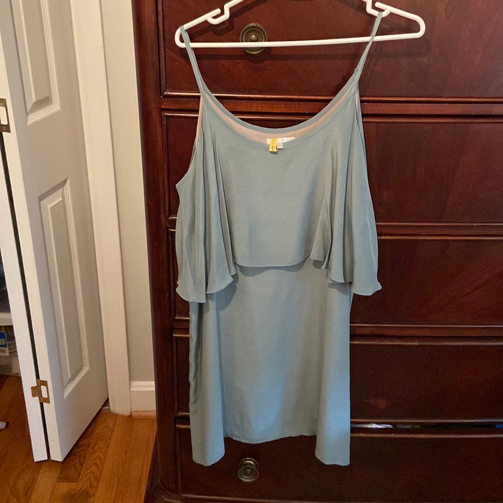Glam light blue mini dress